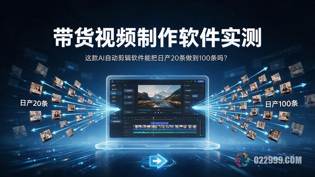 带货视频制作软件实测，这款AI自动剪辑软件能把日产20条做到100条吗.jpg