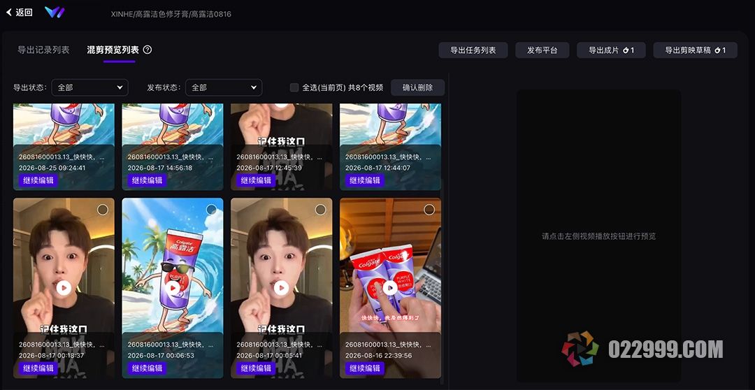 带货视频自动剪辑软件6批量合成与导出2_混剪预览页面.jpg